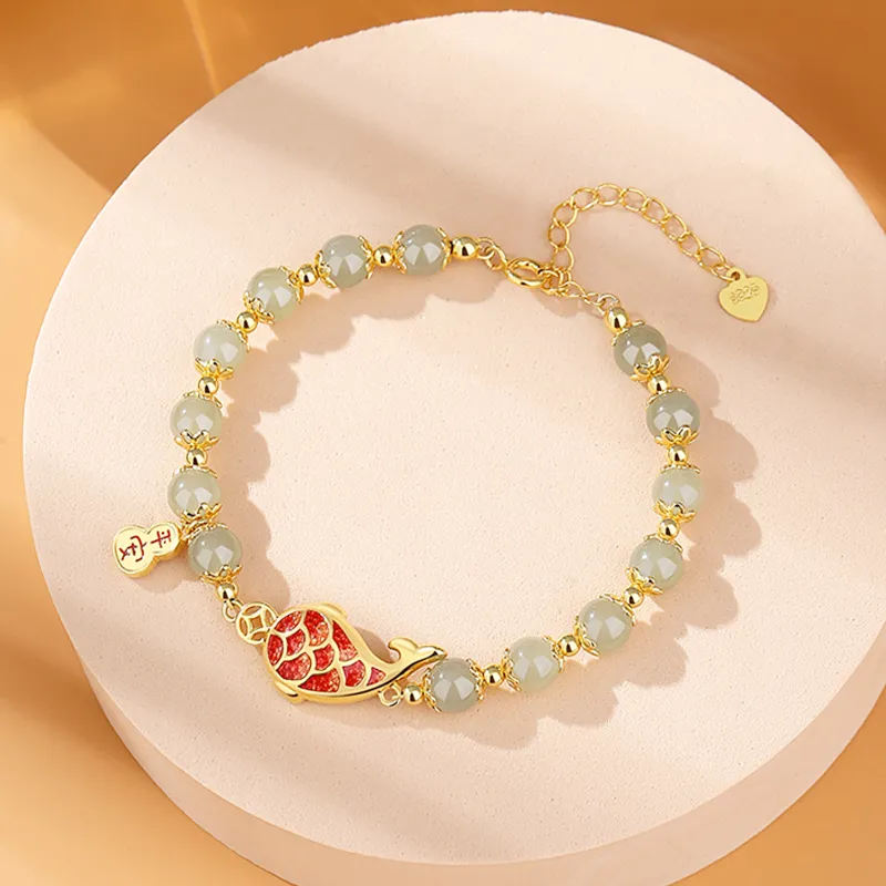 JINLIUFUJIXIANG Hetian Jade Bracelets White Jade/Pale Greenish White Jade Women's-5