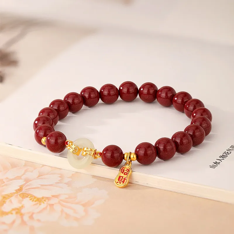 JINLIUFUJIXIANG Cinnabar Bracelets Unisex-4