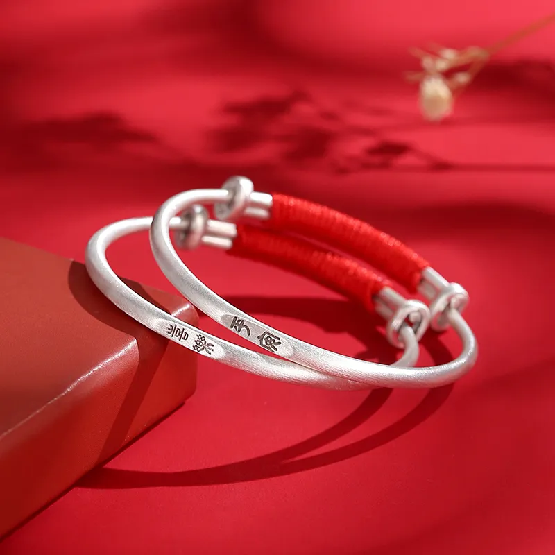 JINLIUFUJIXIANG S999 Sterling Silver Bracelets Kids'-6