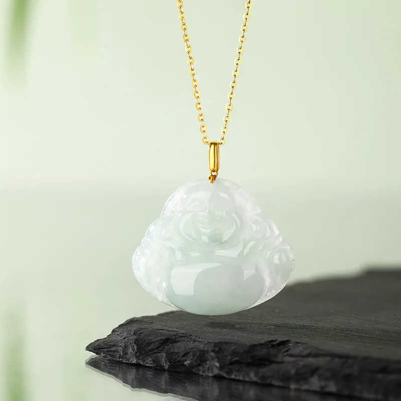 JINLIUFUJIXIANG Ice Glutinous Jadeite Necklaces Unisex-4