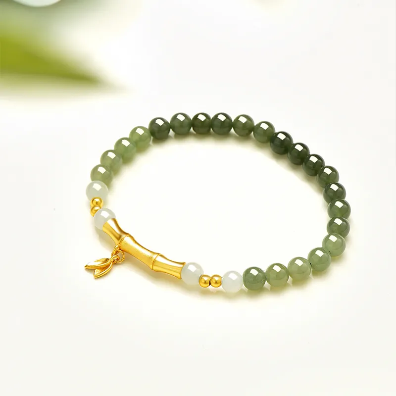 JINLIUFUJIXIANG Hetian Jade Bracelets Pale Greenish White Jade Unisex-4