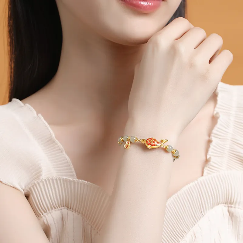 JINLIUFUJIXIANG Hetian Jade Bracelets White Jade/Pale Greenish White Jade Women's-6
