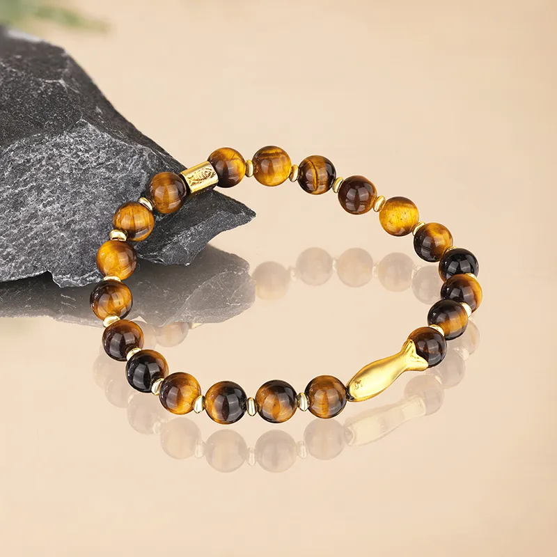 JINLIUFUJIXIANG Tiger's Eye Stone Bracelets Unisex-6