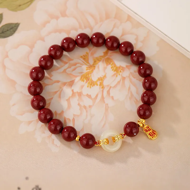 JINLIUFUJIXIANG Cinnabar Bracelets Unisex-5