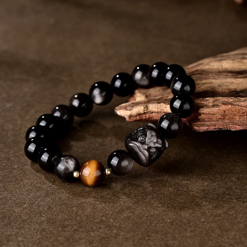 JINLIUFUJIXIANG Obsidian Bracelets Unisex-6