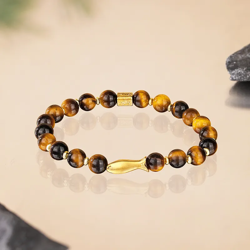 JINLIUFUJIXIANG Tiger's Eye Stone Bracelets Unisex-5
