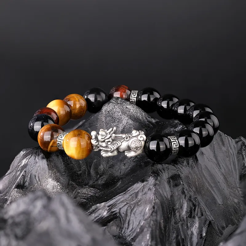 JINLIUFUJIXIANG Natural Agate Bracelets Men's-7