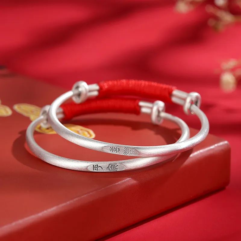 JINLIUFUJIXIANG S999 Sterling Silver Bracelets Kids'-5