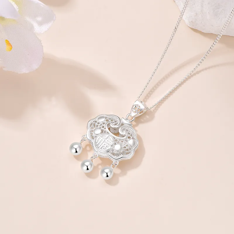 JINLIUFUJIXIANG S925 Sterling Silver Necklaces Unisex-20