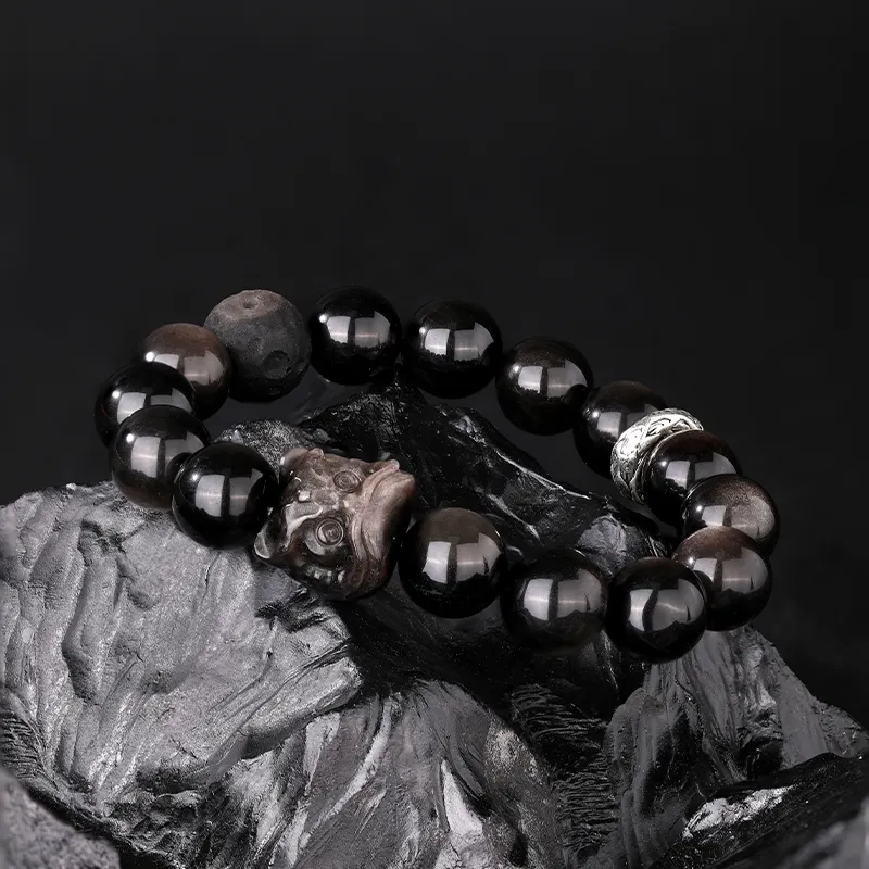 JINLIUFUJIXIANG Obsidian Bracelets Unisex-5