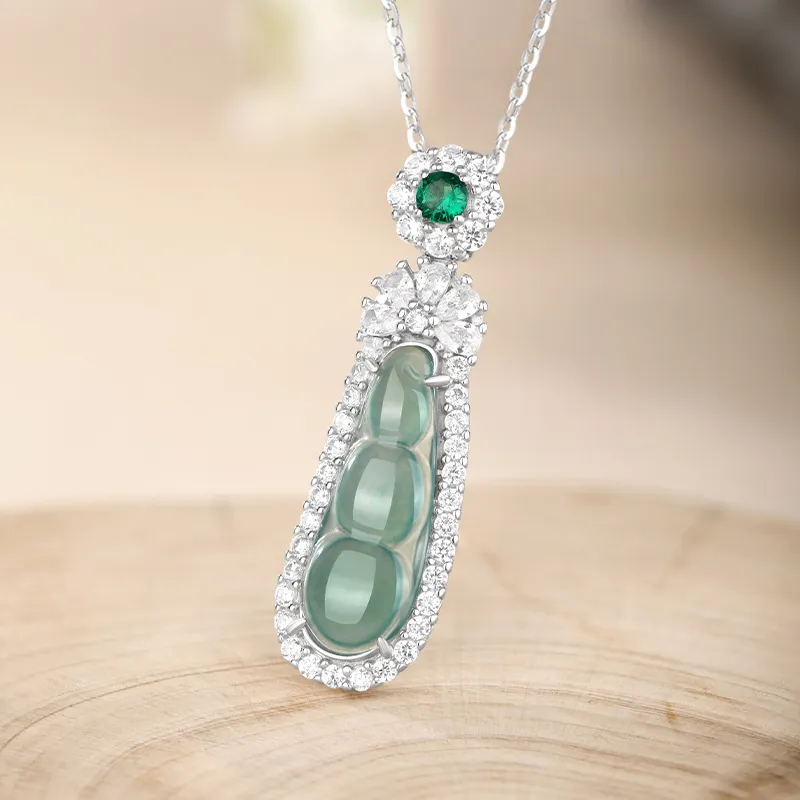 JINLIUFUJIXIANG Ice Glutinous Jadeite Necklaces Women's-1