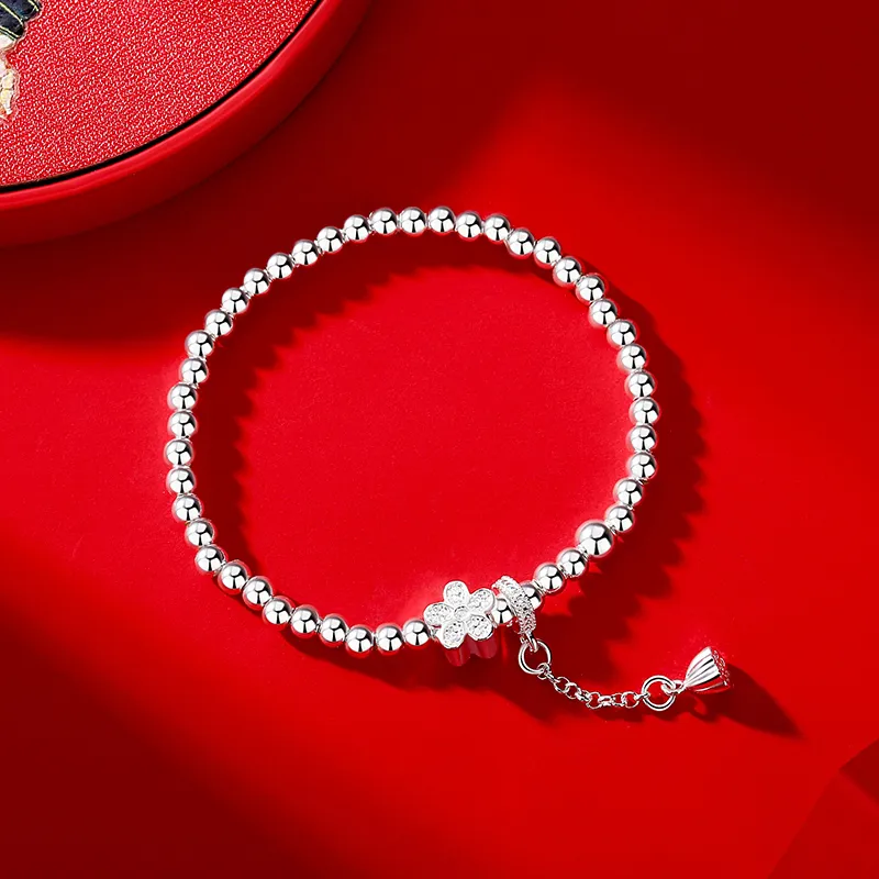 JINLIUFUJIXIANG S999 Fine Silver Pure Silver Bracelets Women's-4