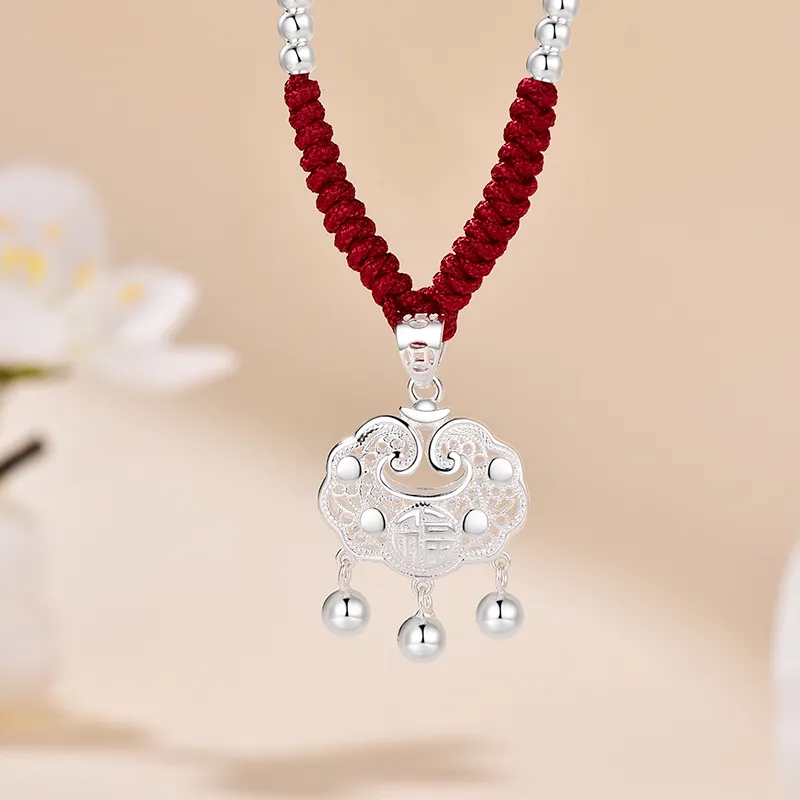 JINLIUFUJIXIANG S925 Sterling Silver Necklaces Unisex-12