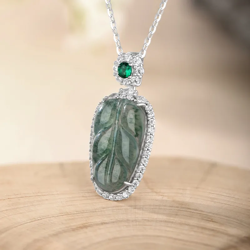 JINLIUFUJIXIANG Ice Glutinous Jadeite Necklaces Women's-2