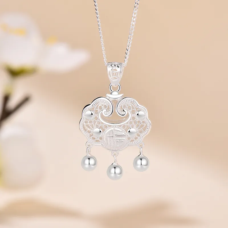 JINLIUFUJIXIANG S925 Sterling Silver Necklaces Unisex-19