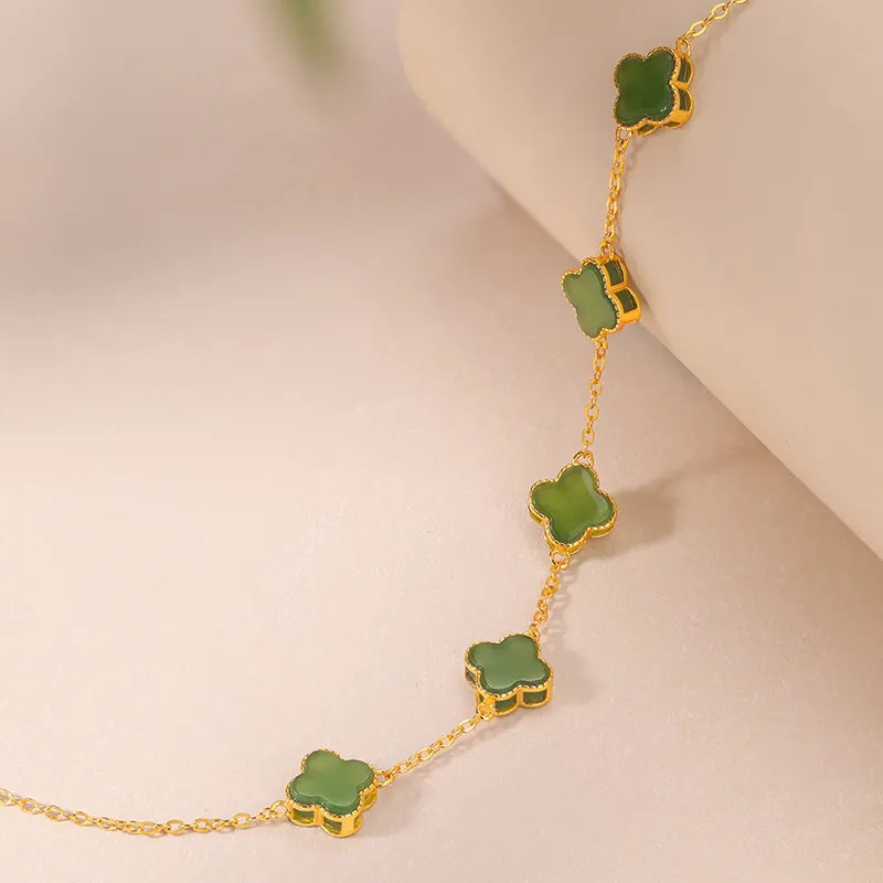 JINLIUFUJIXIANG Bracelets Pale Greenish White Jade Women's-13