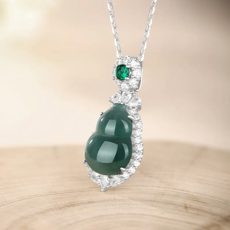 JINLIUFUJIXIANG Ice Glutinous Jadeite Necklaces Women's-1