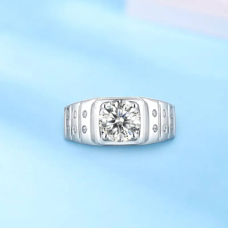 JINLIUFUJIXIANG Moissanite Collection S925 Silver Rings Men's-3