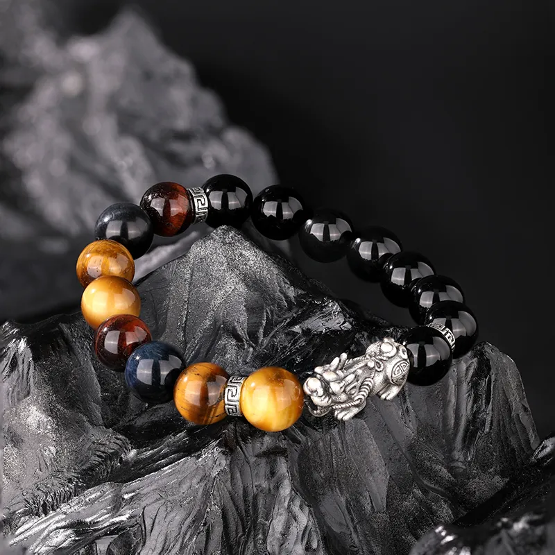 JINLIUFUJIXIANG Natural Agate Bracelets Men's-6