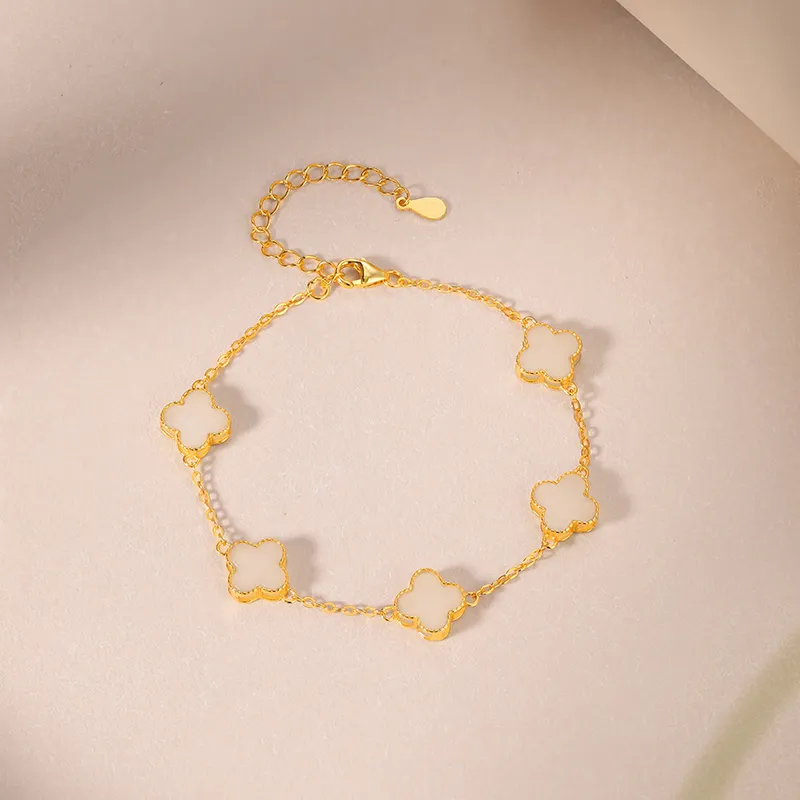 JINLIUFUJIXIANG Bracelets Pale Greenish White Jade Women's-5