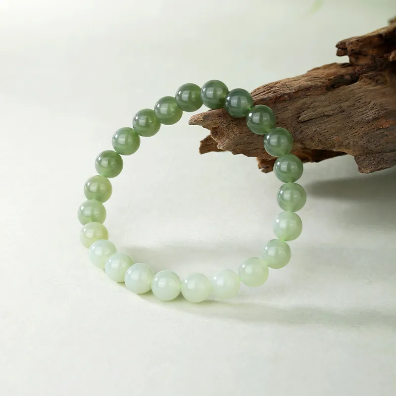 JINLIUFUJIXIANG Hetian Jade Bracelets Pale Greenish White Jade Unisex-5