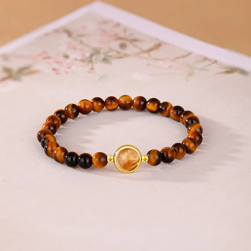 JINLIUFUJIXIANG Natural Tiger's Eye Stone Bracelets Unisex-4