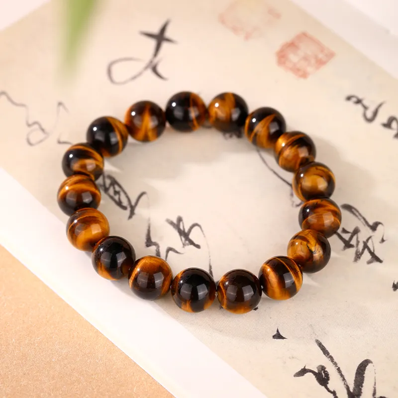 JINLIUFUJIXIANG Natural Tiger's Eye Stone Bracelets Men's-4
