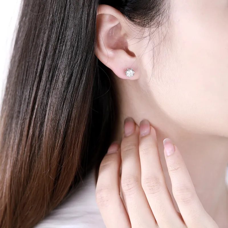 JINLIUFUJIXIANG S925 Silver Stud Earrings Women's-3