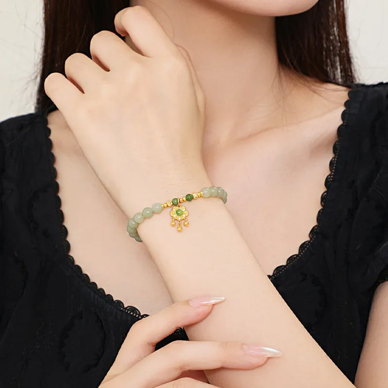 JINLIUFUJIXIANG Hetian Jade Bracelets White Jade/Pale Greenish White Jade Women's-1