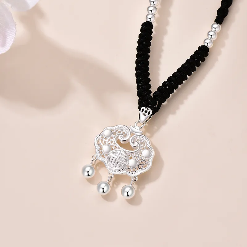 JINLIUFUJIXIANG S925 Sterling Silver Necklaces Unisex-5