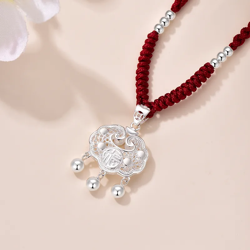 JINLIUFUJIXIANG S925 Sterling Silver Necklaces Unisex-13