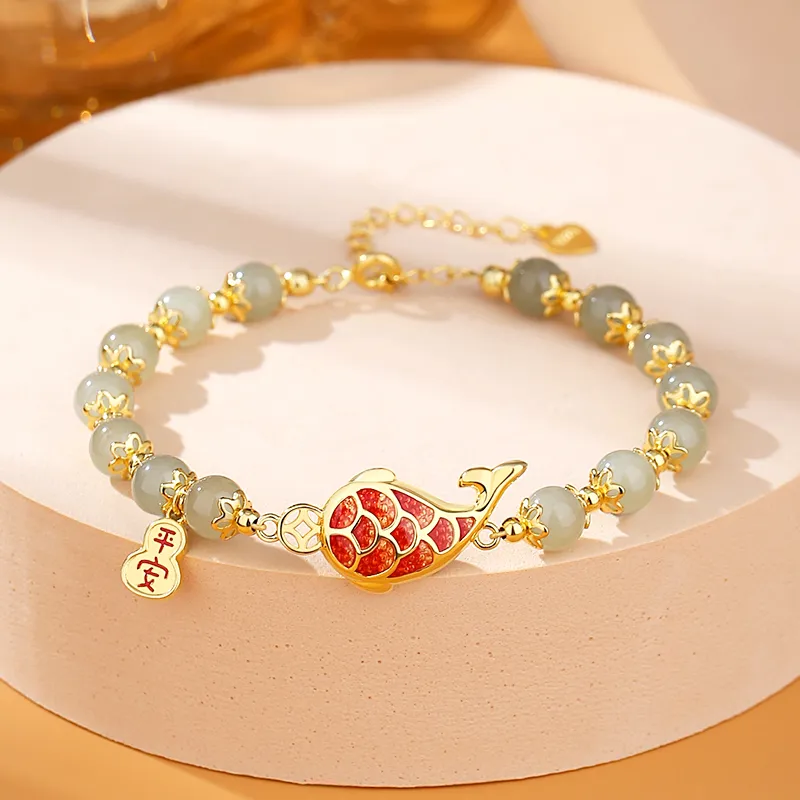 JINLIUFUJIXIANG Hetian Jade Bracelets White Jade/Pale Greenish White Jade Women's-3