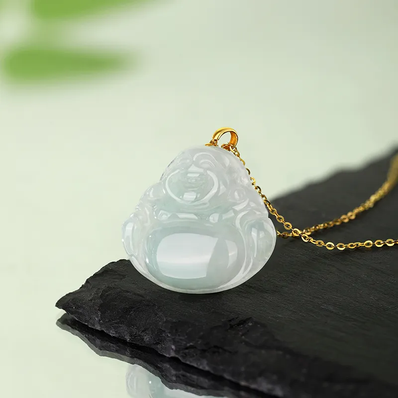 JINLIUFUJIXIANG Ice Glutinous Jadeite Necklaces Unisex-5