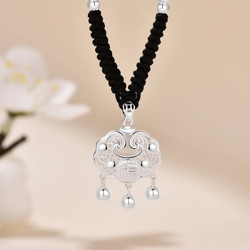 JINLIUFUJIXIANG S925 Sterling Silver Necklaces Unisex-4