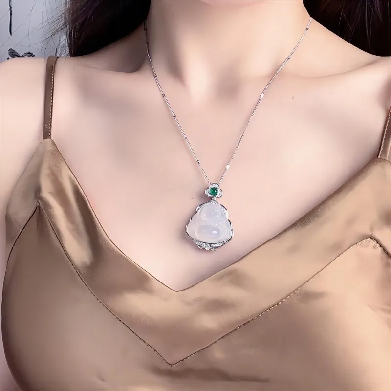 SHANGMANG Chalcedony Necklaces Unisex-4