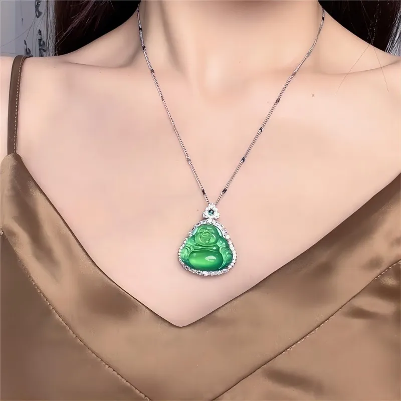 SHANGMANG Chalcedony Necklaces Unisex-4