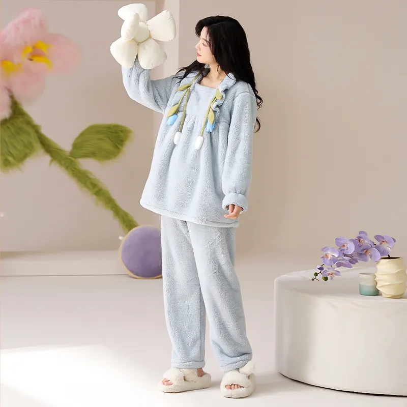 YIROUQING Pajama Set Women's Sky Blue-4