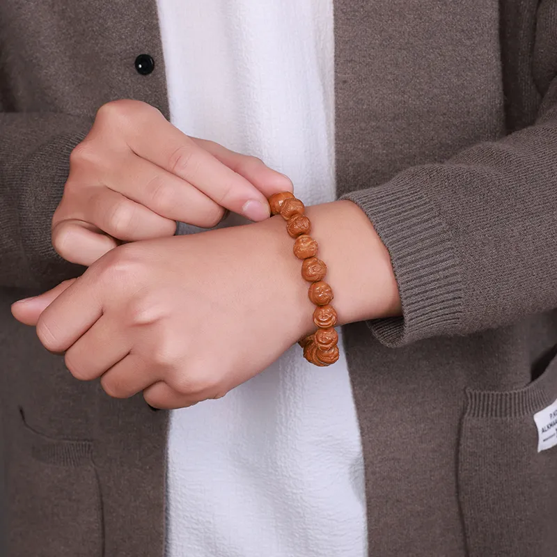 MUSHENGYUAN Monkey Head Walnut Bracelets Unisex-5