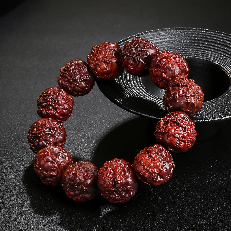MUSHENGYUAN Bloodwood Good Luck Beaded Bracelet Men's-4