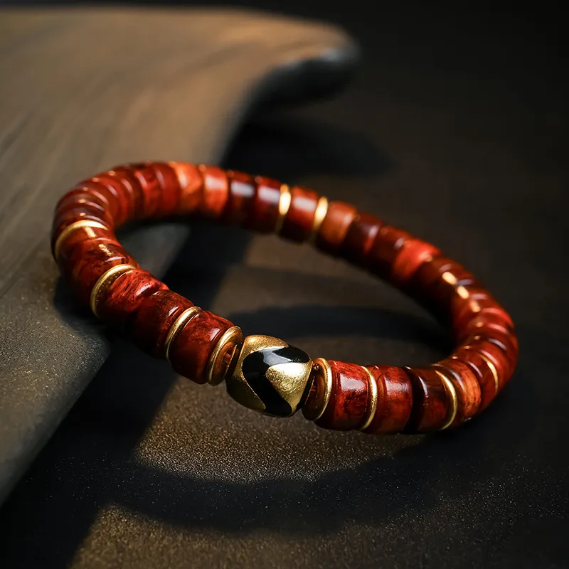 MUSHENGYUAN Huanghuali Beaded Bracelet Buddhist Bead Prayer Bead Collectibles Unisex-5
