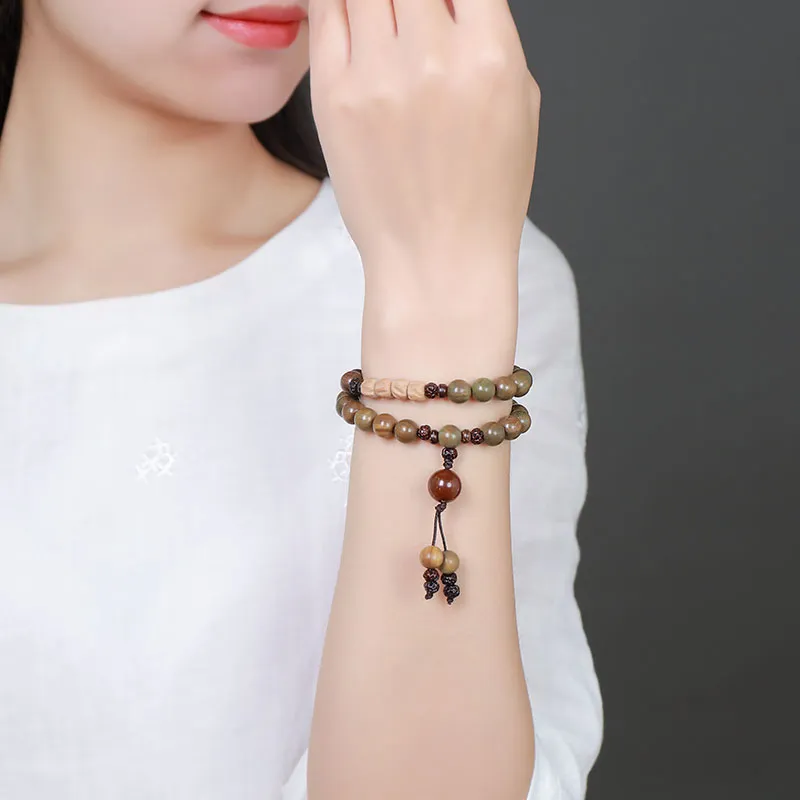 MUSHENGYUAN Green Sandalwood Bracelets Unisex-3