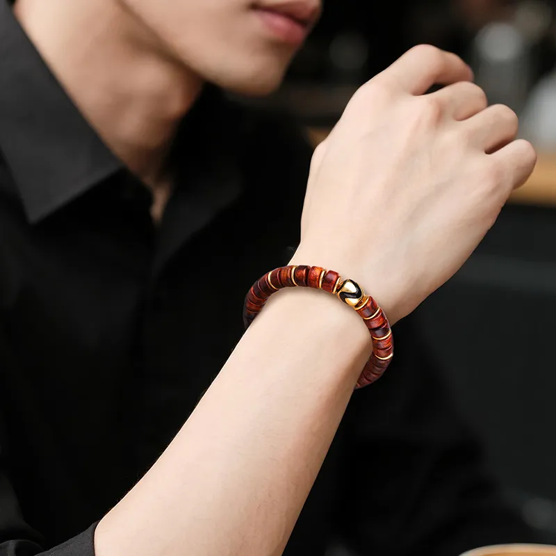 MUSHENGYUAN Huanghuali Beaded Bracelet Buddhist Bead Prayer Bead Collectibles Unisex-2