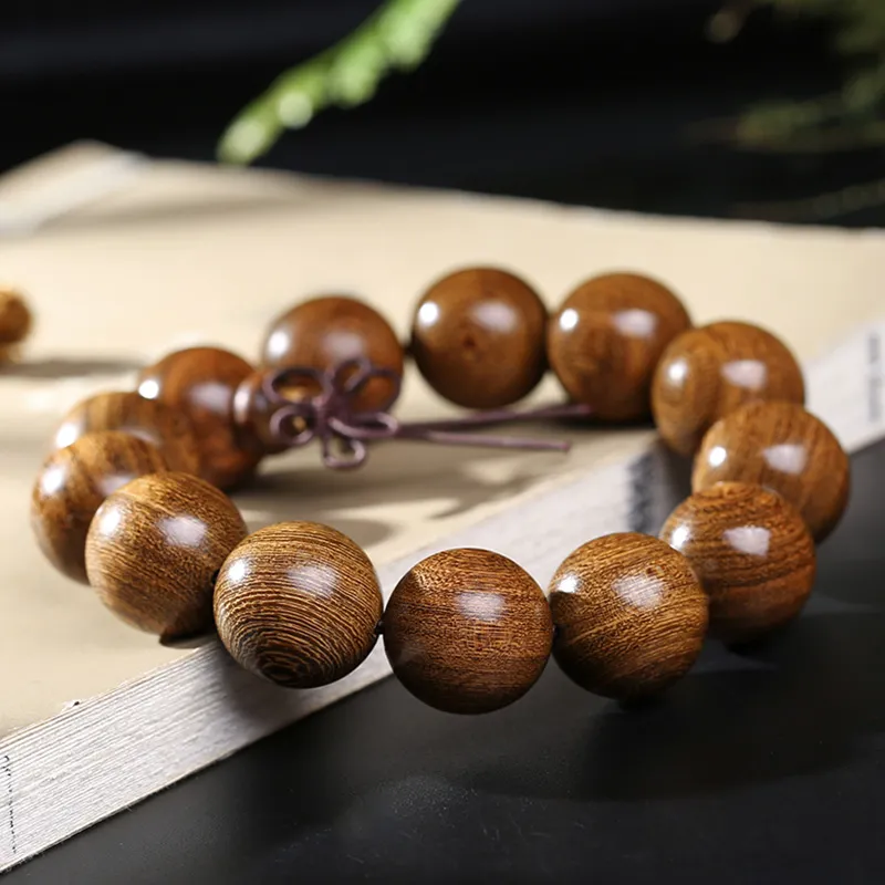 MUSHENGYUAN Golden Sandalwood Bracelets Unisex-17