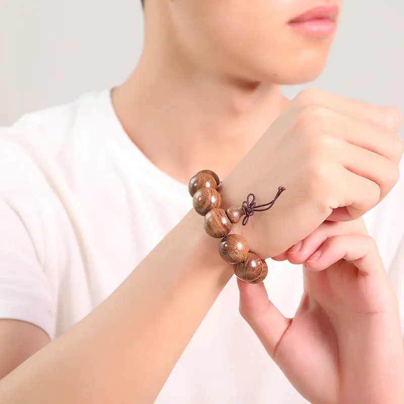 MUSHENGYUAN Golden Sandalwood Bracelets Unisex-15