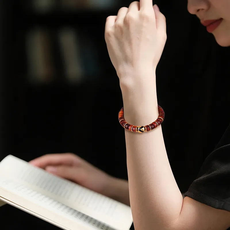 MUSHENGYUAN Huanghuali Beaded Bracelet Buddhist Bead Prayer Bead Collectibles Unisex-3