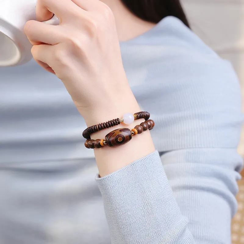 MUSHENGYUAN Golden Sandalwood Bracelets Unisex-3
