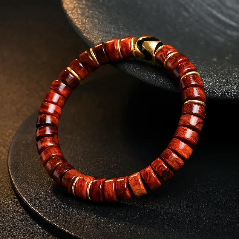 MUSHENGYUAN Huanghuali Beaded Bracelet Buddhist Bead Prayer Bead Collectibles Unisex-4