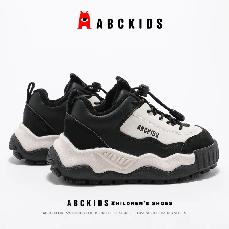 ABC KIDS Slip Resistant Lightweight Cushioning Warm Kids Lifestyle Shoes Black/Beige Kids'-3