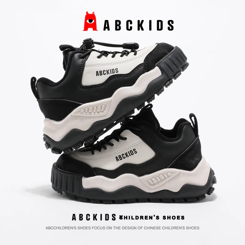 ABC KIDS Slip Resistant Lightweight Cushioning Warm Kids Lifestyle Shoes Black/Beige Kids'-4