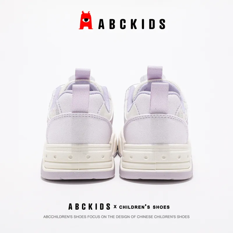 ABC KIDS Slip Resistant Cushioning Lightweight Cushioning Low Top Kids Lifestyle Shoes White Purple Kids'-6